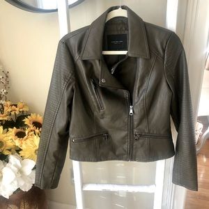 NWOT Marc New York Andrew Marc Brown Faux Leather Jacket.  Size Small.